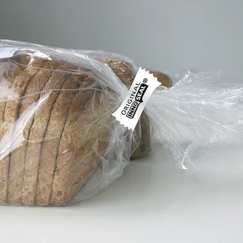 Bread sealed in a bag with plastic bag sealer